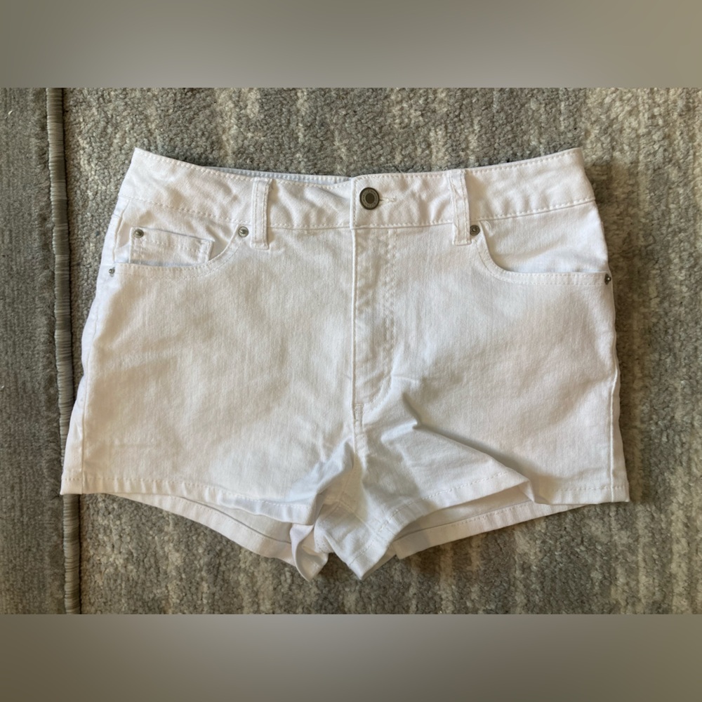 Blue Spice High Waist White Women's Shorts
